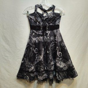Hot Topic Music Note and Piano Halter Dress